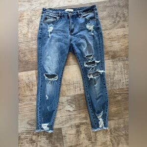 KanCan Ripped Blue Skinny Jeans